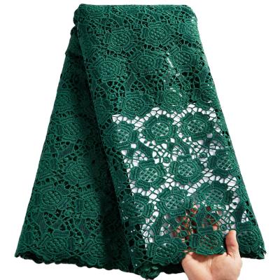 China Sustainable Embroidery Lace Fabric Tie Fabric With Sequins Guipure Lace Fabric For Women Dress 2525 for sale