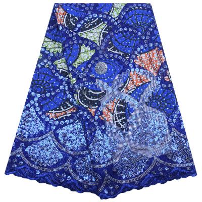 China Viable High Quality African Sequin Tulle Lace With Sequin Embroidery Sequin Wax Lace Fabric For Wedding Afrian Lace Fabrics 2114 for sale