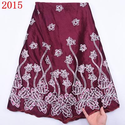 China Sustainable Free Shipping Embroidery Velvet Lace Fabric With Sequins High Quality African Velvet Lace For Party 2015 for sale