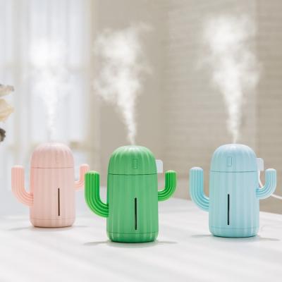 China Shine Cup Spray Humidifier Diffuser Humidifiers Portable Cactus Shape Mini Portable Usb Air Humidifier Aroma Essential Oil Diffuser For Car for sale