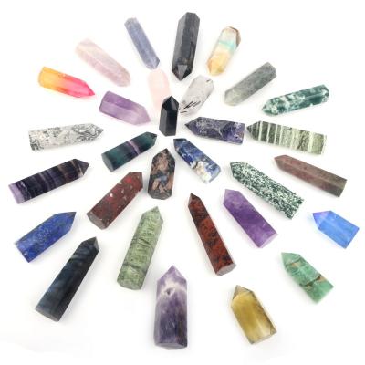 China Wholesale Natural Sodalite Rose Quartz Amethyst Tower Spiritual Healing Crystals From China Tower Point Magic Wand for sale