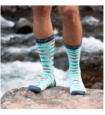 China WZ QUICK DRY Cotton Bang Me Rather Be Fishing Funny Socks With Customized Message for sale