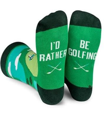 China WZ QUICK DRY Crew Happy Socks I'd Rather Be Golfing Socks For Message Unisex Socks for sale