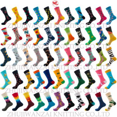 China Harajuku Colorful Happy Funny Animal Warm Dress Socks Combed Cotton Viable Long Men's Dress Socks For Male Plaid Striped Diamond Socks for sale