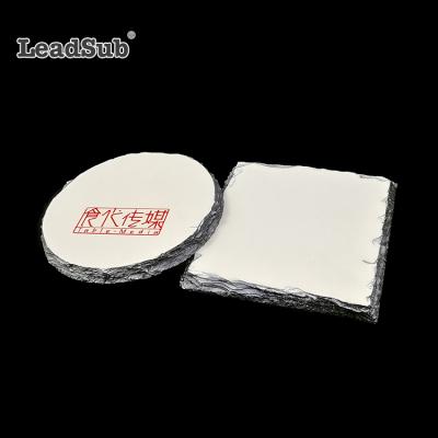 China Custom Sublimation Rock Photo Slate 10cm Round Square Slate Mug Coaster Personalized by Leadsub for sale