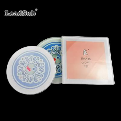 China Leadsub Viable Custom Sublimation Photo Printed Blank Clear Glass Coaster Sets Bulk for sale