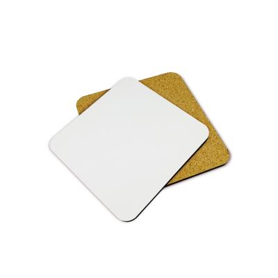 China Viable Square Round Sublimation Printing Pantone Color Customer Blank Bar Cork Backed MDF Drinking Coaster for sale