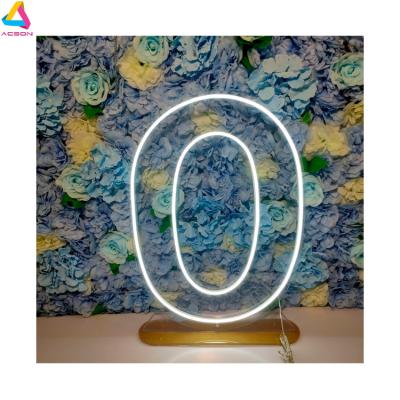 China Long Goods Personalized 3FT 4FT Number Sign Custom Neon Wall Acrylic Led Neon Sign Family Birthday Party Decor for sale