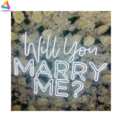 China Long Lasting Event Party Supplies Wedding Decorative Will You Marry Me Led Light Custom Neon Sign for sale