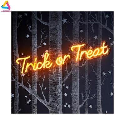 China Long Noen's Halloween Decoration Custom Trick or Treat Lasting Sign Up DJ Party Christmas Acrylic Neon Neon Led Lights Signs for sale