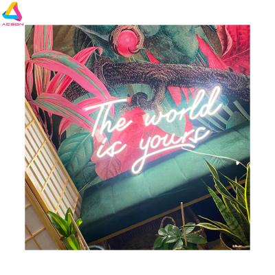 China Long Lasting Factory Dropshipping Customized Customized Neon Lights The World Is Yours Customs Lead Neon Sign For Bedroom for sale