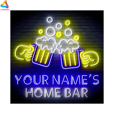 China Long Lasting Custom Neon Sign Led Glowing Beer Cheers Bar Neon Sign Word For Sale for sale