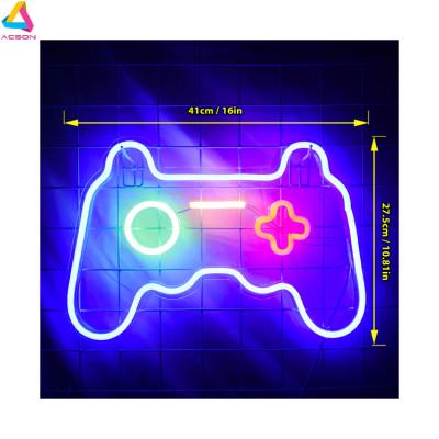 China Long Lasting Neon Sign LED Gaming Gamepad Shape LED Sign Light Gamer Gift For Teen Girls Game Room Decor for sale