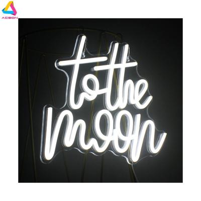 China Long Durable Dropshipping Illuminated Holiday Lights LED Wedding Signs Custom Love You To The Moon And Back Neon Sign for sale