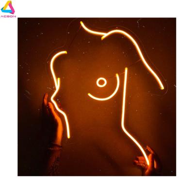 China Custom long sexy female back silhouette goods long back silhouette office living room neon light office living room neon sign wall decor room decor for sale