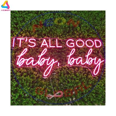 China Long Lasting Customs Lead Neon Sign It's All Good Baby Neon Sign For Office Neon Decor Bedroom Home Decor for sale