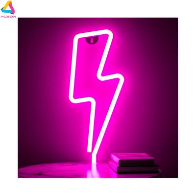 China Custom Long Lasting Neon Sign Lightning Bolt Neon Lamp Sign For Wall Decor For Bedroom Kids Room Living Room Bar Party Christmas Wedding for sale