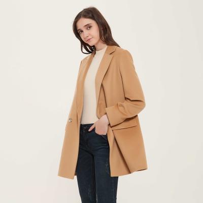 China Anti-wrinkle 2021 spring and autumn outwear half wool coat women office lady suit 100% wool coat for women for sale