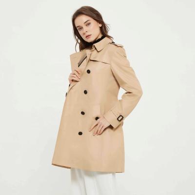 China 2021 Anti-wrinkle classic ladies long double breasted trench coat spring coat women luxury elegant classy jacket women for sale