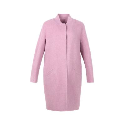 China Anti-wrinkle coats for ladies wool spring oversized double faced women alpaca coat handmade pink wool casual coat for sale