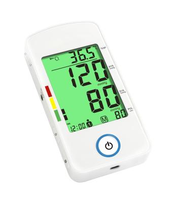 China Blood Pressure Checking BP Machine High End Digital Sphygmomanometer Arm Type CE Approved Good Quality Blood Pressure Monitor With Body Thermometer for sale