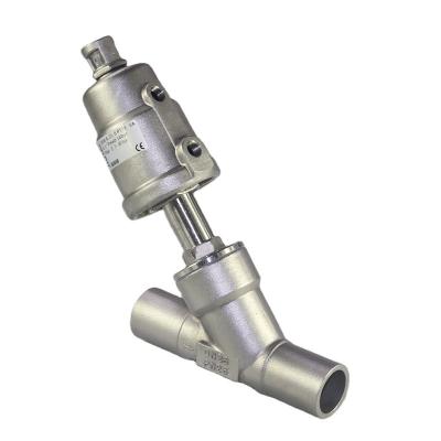 China Commercial Kitchen Stainless Steel Angle 304 Hot Selling Pneumatic Welded High Temperature Seat Valve for sale