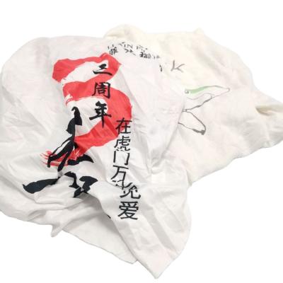 China Strong oil water absorption capacity cleaning products made of white T-shirt pure cotton fabric scrap rags 10 kg are super absorbent for sale