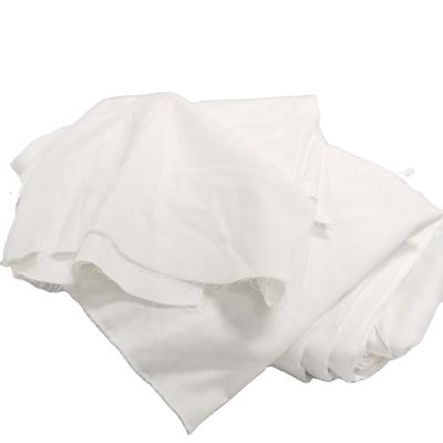 China Strong Oil Water Absorption Capacity Workshop Wiping No Dirty Recycled White Cotton Standard Size Sheet Rags for sale