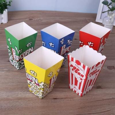 China Recyclable Wholesale Custom Printed Kraft Paper Food Packaging Disposable Deli Popcorn Box for sale