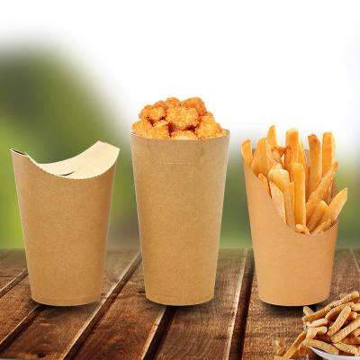 China 12 16oz Disposable French Box Eco-friendly Biodegradable Paper Cups Paper Cups Scoop Holder Potato Chips French Fries Box for sale