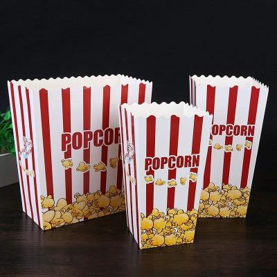 China Recyclable Wholesale Cheap Disposable Cardboard Pop Corn Boxes Fashion Packaging Custom Printed Paper Popcorn Box for sale