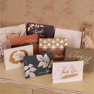 China China Fashion High Quality Hot Stamp Gold Foil Thank You Cards Greeting Cards With Envelopes , Custom Greeting Business Card for sale