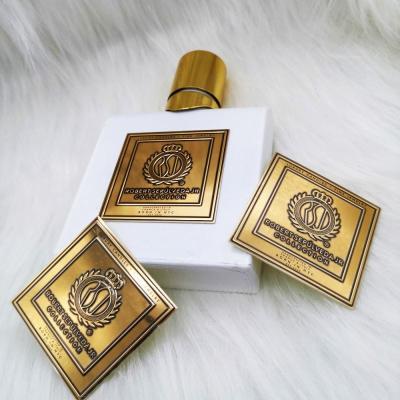 China Custom small square waterproof bottle packaging vinyl sticker printing logo perfume labels for bottle for sale