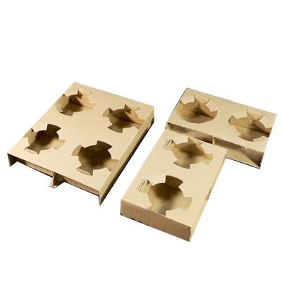 China High Quality Recyclable Supply Corrugated Cardboard Box Coffee Drinks Holder Tray Cup for sale