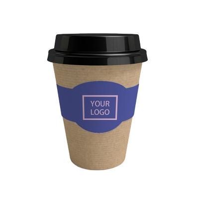 China 8oz/12oz/16oz Ripple Wall Coffee Recyclable Easy Green Paper Cups With Lids Custom Printed Coffee Mugs for sale