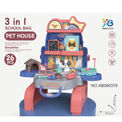 China Pretend 3 Food Pet Shop Role In 1 Box/Suitcase/Table Kitchen Pretend Play Toys For Children XB090378 for sale