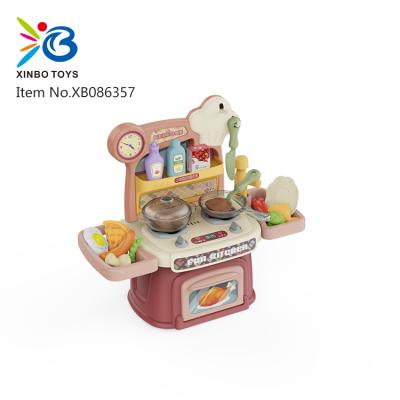 China Plastic Kids Kitchen Toy With Light Play Set Mini Music Kids Kitchen Set Toy for sale