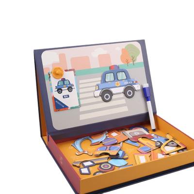 China Cartoon Toy Traffic Vehicle Jigsaw for Kids Magnetic 3D Puzzle Educational Children Play for sale