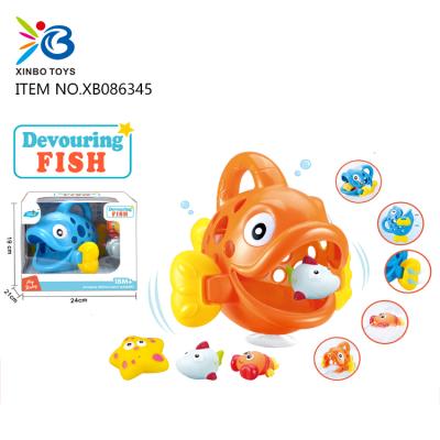 China Bathe Fish Store Water Spray Soft Rubber Animal Toys For Baby Bathroom Toy XB086345 for sale