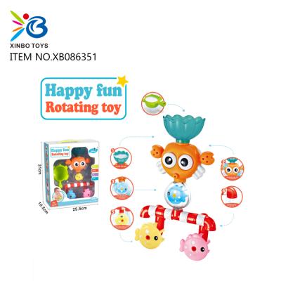 China Hot Selling Spray Hose Water Play Plastic Crab Storage Bag Bathroom Toy For Baby XB086351 for sale