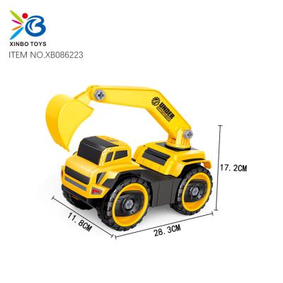 China Most Popular Reuse Multifunctional Construction Vehicle Toys Diy Truck Assembly Mini Dump Truck For Kids XB086223 for sale