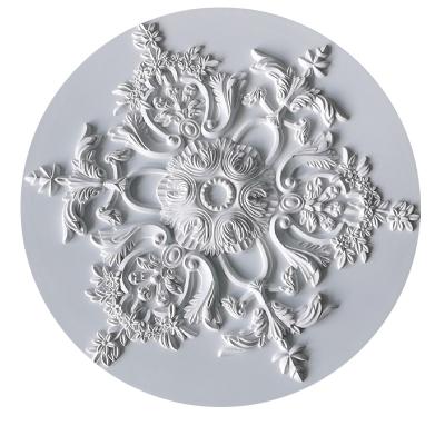 China Modern Classic Artistic PU Ceiling Lighting Artificial Ceiling Soft White PU Ceiling Medallion For Home Decor for sale