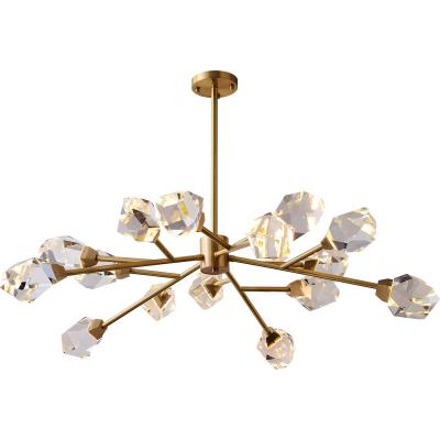 China Latest Modern Spherical Glass Lighting Fixture 18 Head Crystal Chandelier Artistic for sale