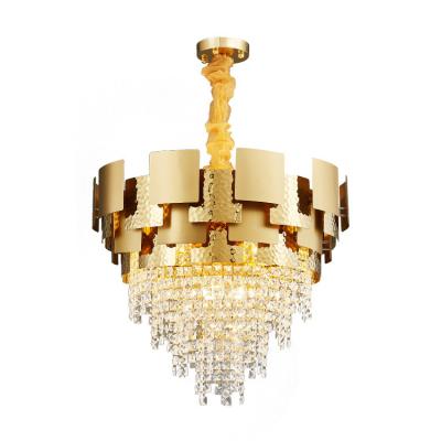 China Modern Luxury Large K9 Oval Round Gold Crystal Chandelier for Living Room Villa Hotel for sale