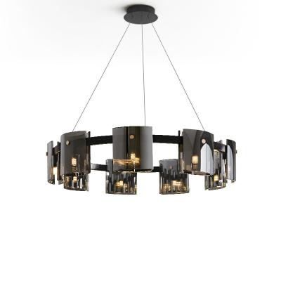 China 16 Lights Modern Luxury Round Glass Chandelier For Kitchen Living Room Modern Big Chandelier for sale