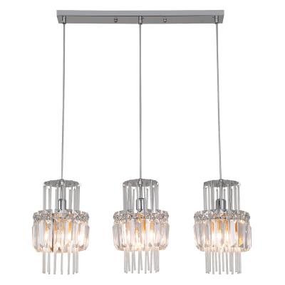 China Modern 3-Light Crystal Pendant Light Luxury Kitchen Dining Room E14 Glass Ceiling Chandelier for sale