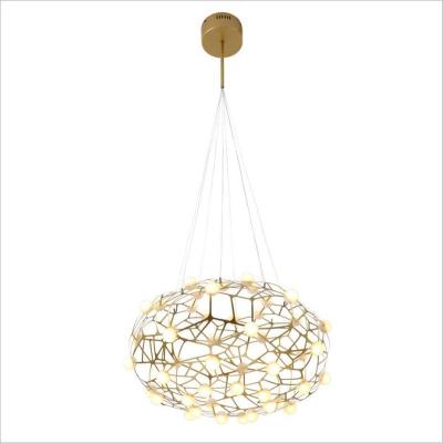 China Nordic Minimalist LED Chandelier Gold Living Room Dining Room Creative Gypsophila Chandeliers for sale