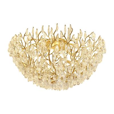 China Surface Mounted Modern Chandeliers Indoor Lighting Luxury Decoration Crystal LED Ceiling Light for sale