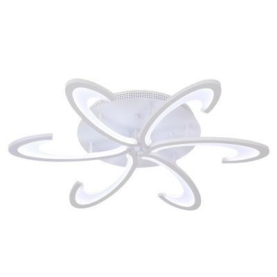 China Creative Embeded Six Lamp LED Single Leaf Curved Nordic Living Room Ceiling Lights for sale