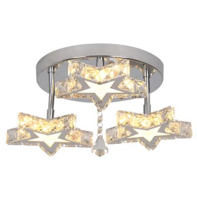 China Modern Embeded Crystal Flush Mount Chandelier DIY Decorative Star Shape LED Corridor Bedroom Led Ceiling Lamp for sale